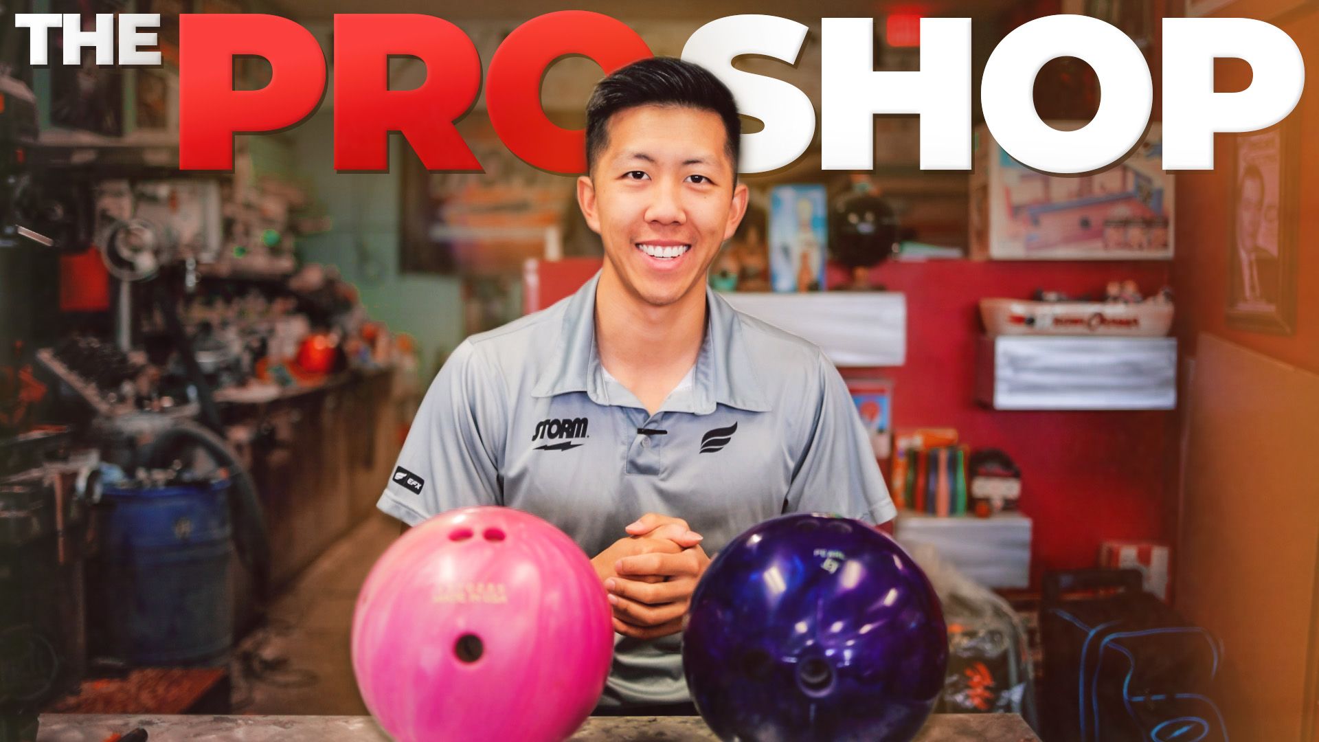Inside a pro shop with a ball being drilled