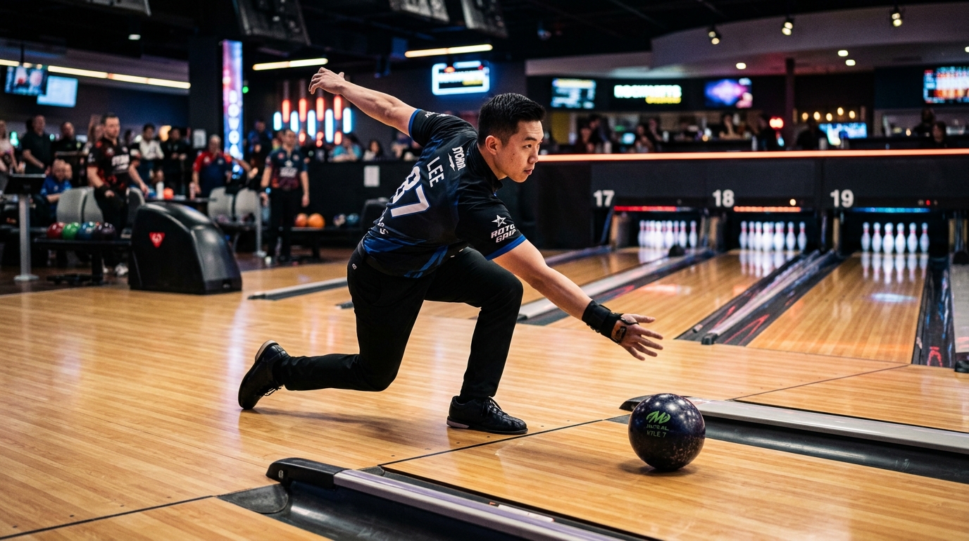 Darren Tang demonstrating championship bowling form